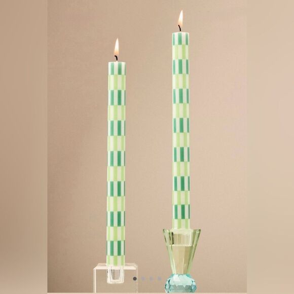 Anthropologie Other - Anthropologie NWT/NIB Geo Block Print Taper Candles, Set of 2